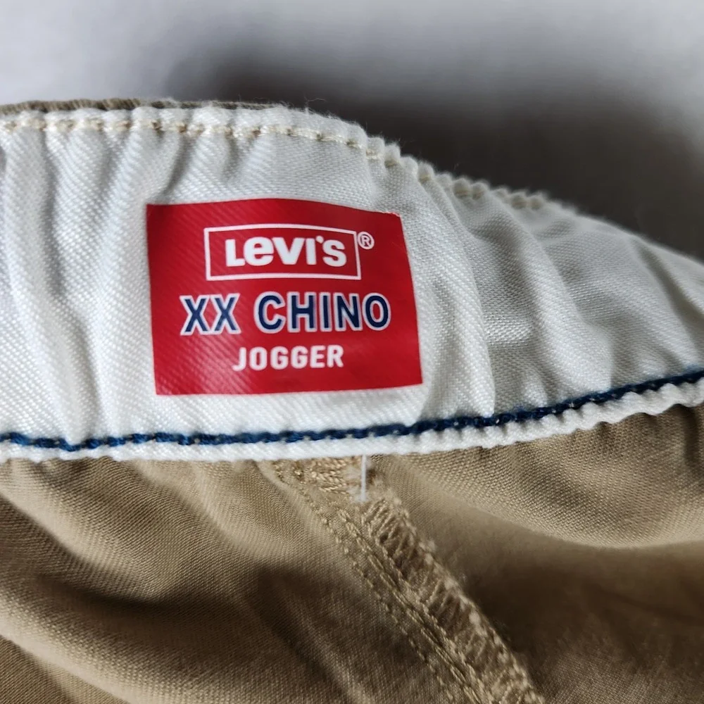 Levi's XX Chino Jogger Pants 4XL Big Tall Stretch‎ Tapered Drawstring Hem Tan
